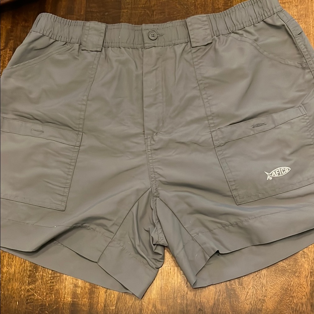 AFTCO Gray Athletic Shorts with Elastic Waistband